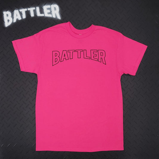 Classic Battler Tee (Hollow Version - Black on Pink)