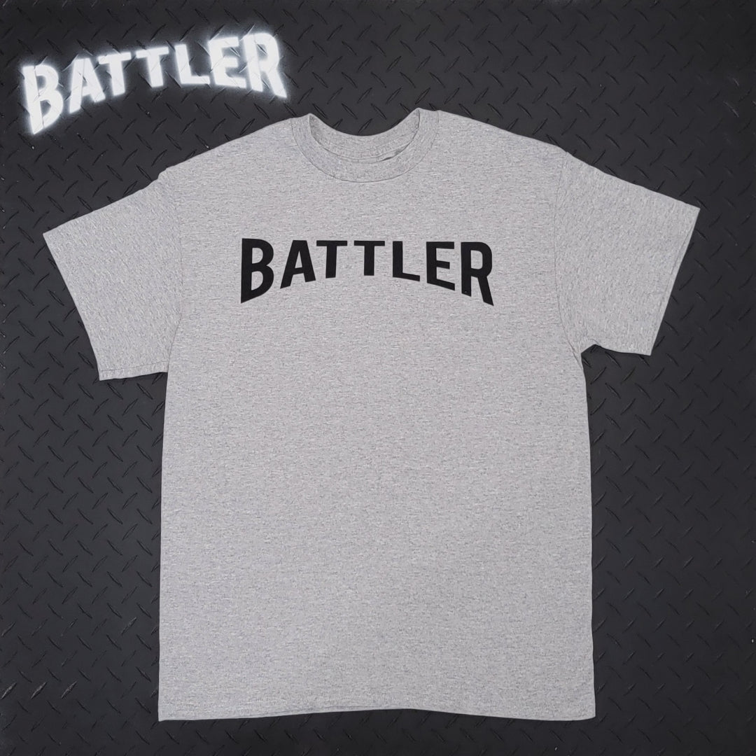 Classic Battler Tee (Black on Gray)