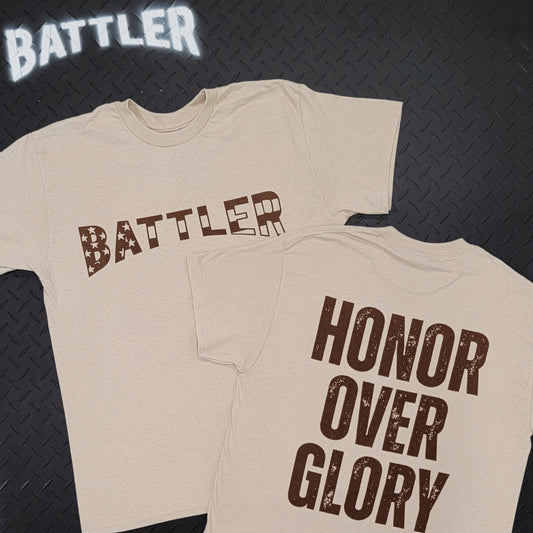 Double-Sided Stars N' Stripes Battler / Honor Over Glory Tee (Brown on Sand)