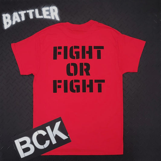 FIGHT OR FIGHT Tee (Black on Red)