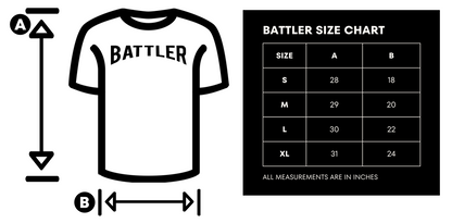 Classic Battler Tee (Black on Pink)