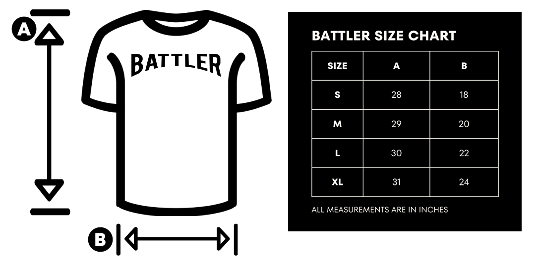 Double-Sided FIGHT OR FIGHT / BTLR Tee (White on Black)