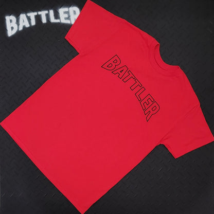 Classic Battler Tee (Hollow Version - Black on Red)