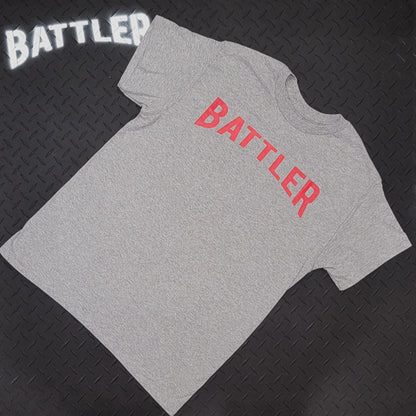 Classic Battler Tee (Red on Gray)