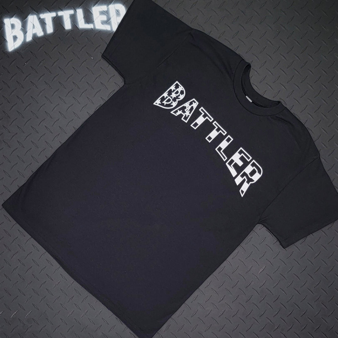 Stars N' Stripes Battler Tee (White on Black)