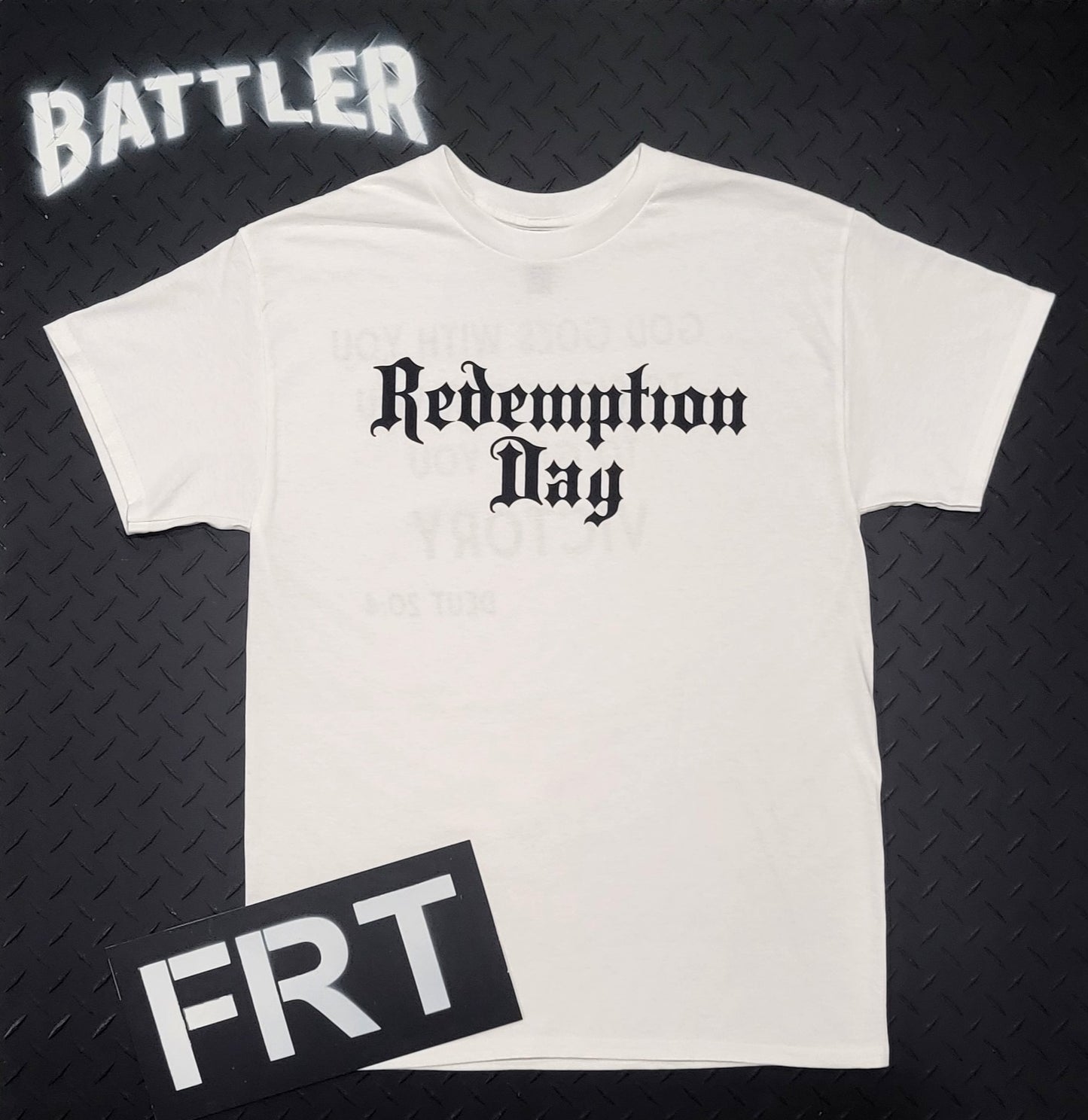 Double-Sided Redemption Day / Deut 20:4 Tee (Black on White)